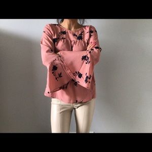 Pink and black Joie blouse